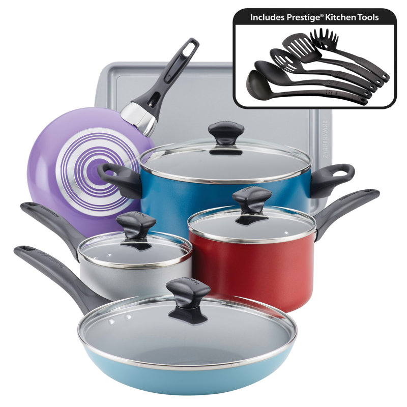 Farberware 15 Piece Aluminum Non Stick Cookware Set & Reviews Wayfair